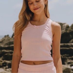 Daily Drills Pointelle Tank Light Pink M/L
